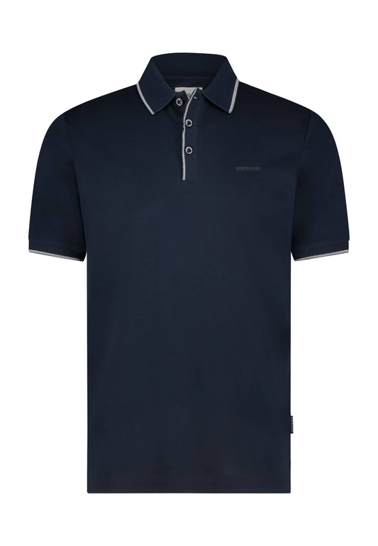 Navy mercerized cotton polo State of Art - 15485/5900