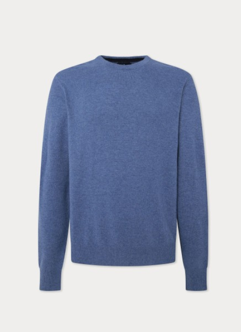 Blauwe ronde hals pullover Hackett - HM703246/564