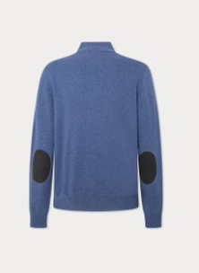 Blue wool cashmere half zip pullover Hackett - HM703247/564