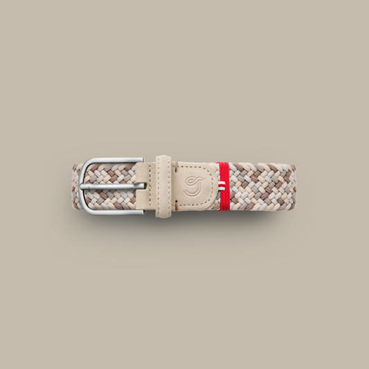 Beige brown multicolor elastic woven belt La Boucle - Santa Monica