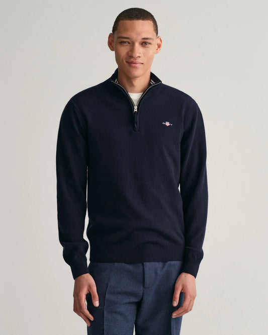 Navy woolen half zip pullover Gant - 87213/410