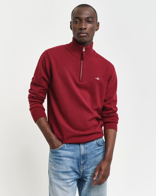 Plumbed red woolen half zip pullover Gant - 87213/604