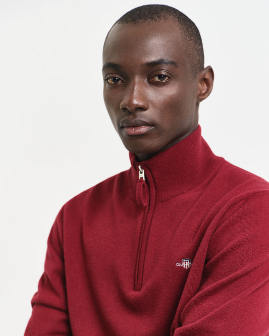 Plumbed red woolen half zip pullover Gant - 87213/604