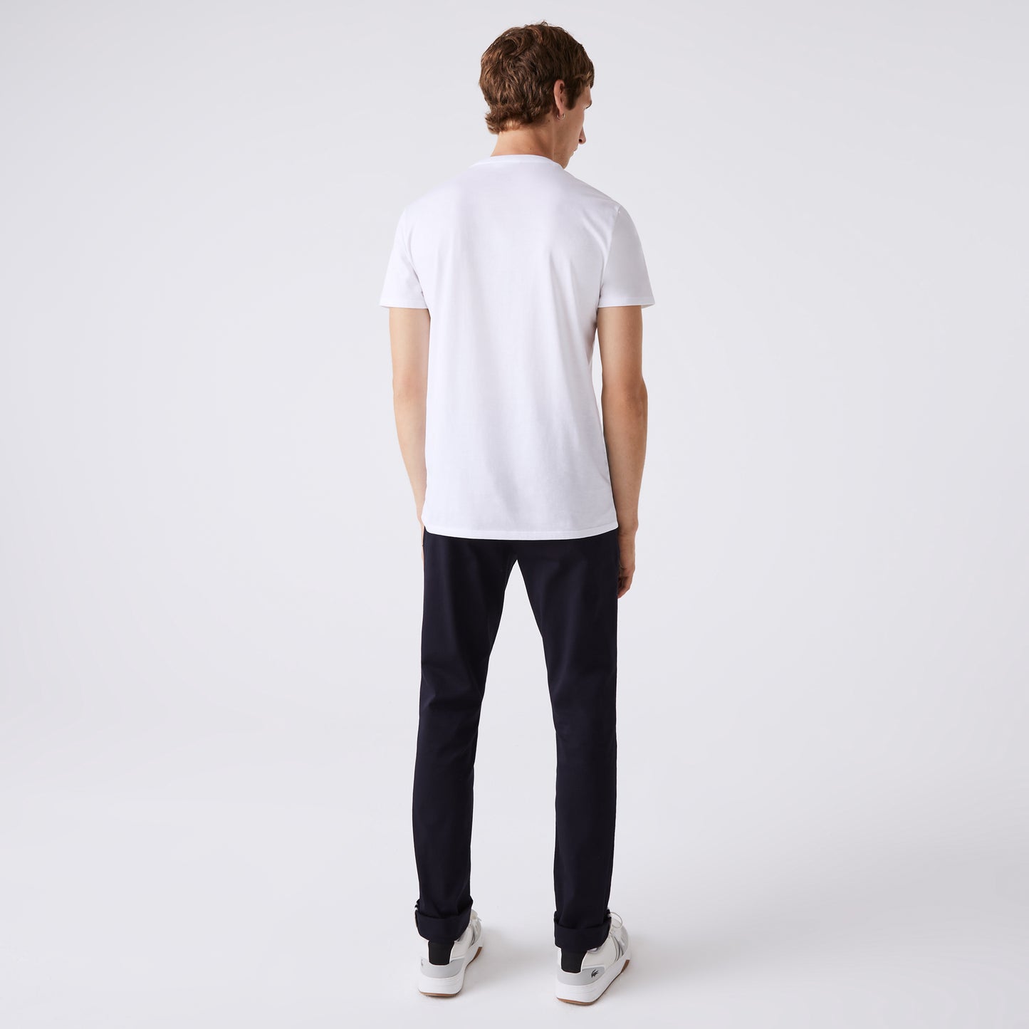 Navy cotton V-neck T-shirt Lacoste - TH6710/166