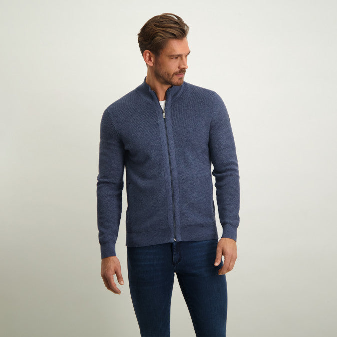 Indigo cardigan with zip State of Art - 13050/5753